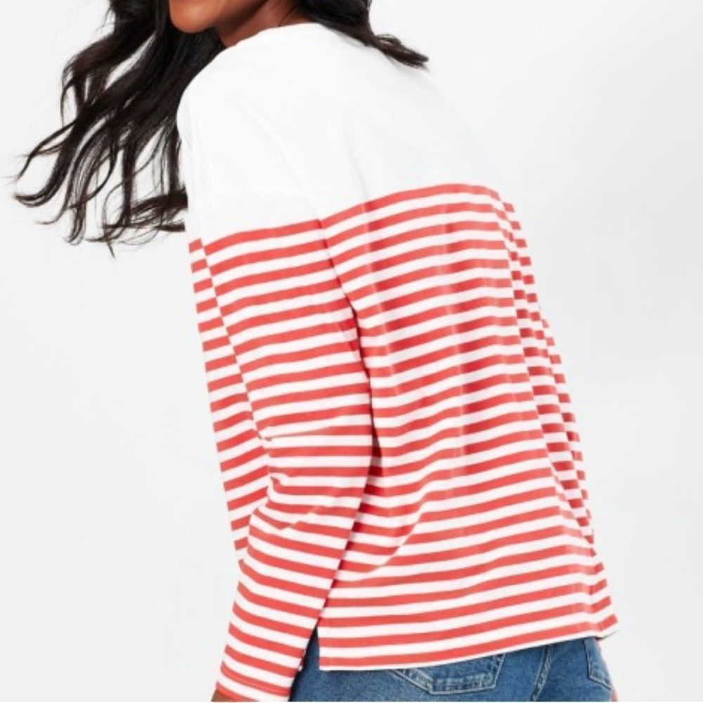 NEW Joules Women thick Top long sleeve shirt white red striped dog blouse size 8 - Picture 5 of 15